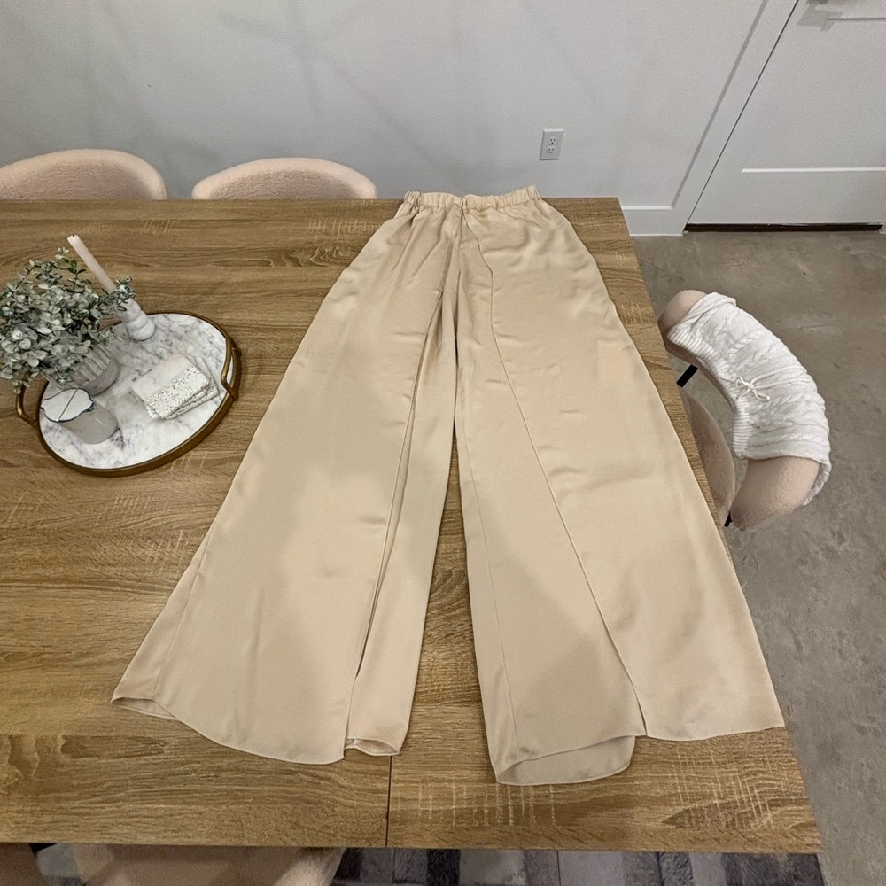 ROSETTA GETTY Split Front Wide-Leg Pants